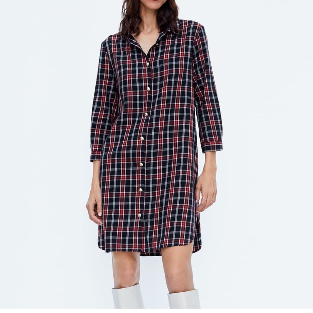 Zara flannel dress
